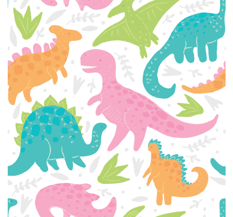 Pastellivärit dinosaurus tapetti - Tenstickers