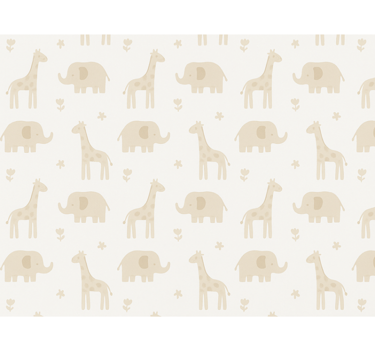 Lastenhuoneen tapetti neutraalilla raidallisella kuviolla - Tenstickers