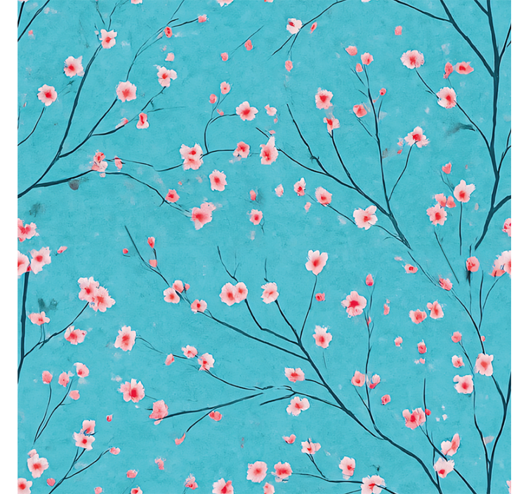 Teal kirsikankukat kukkatapetti - Tenstickers