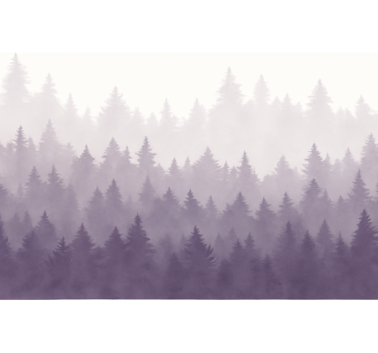 Purppurahöyryinen metsämaisematapetti - Tenstickers