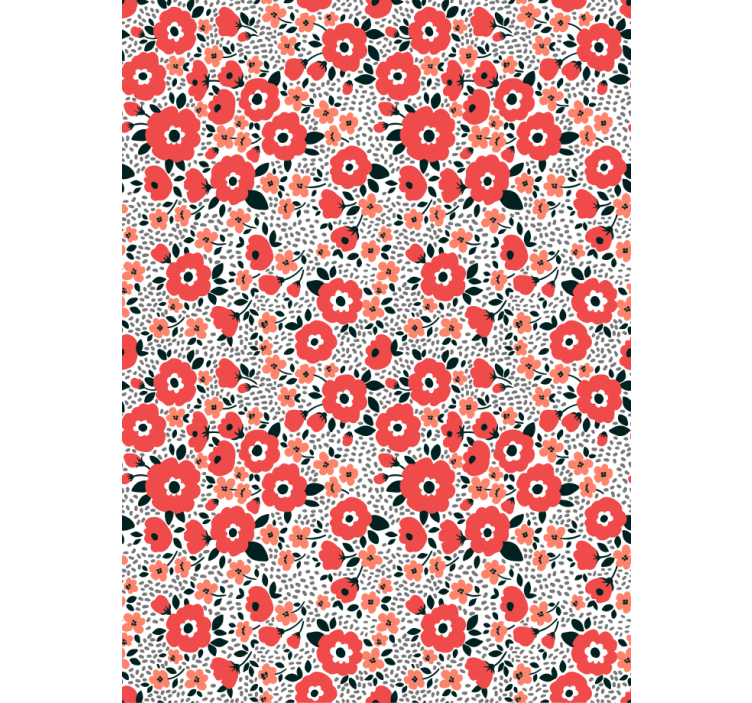 Abstrakti punainen unikkokuosiset kukkatapetti - Tenstickers