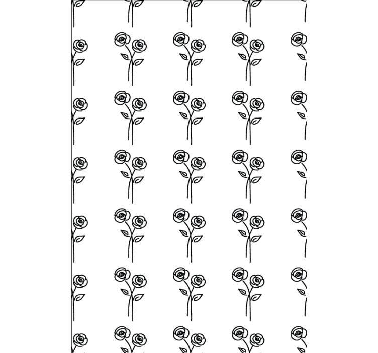 Kukkatapetti kahdella ruusulla minimalistisessa tyylissä - Tenstickers