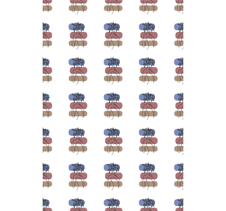 Geometrinen naiskuvitus kukkatapetti - Tenstickers