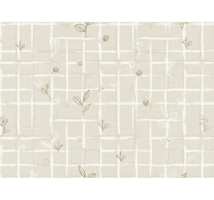 Beige tapetti pellavakuosisena - Tenstickers