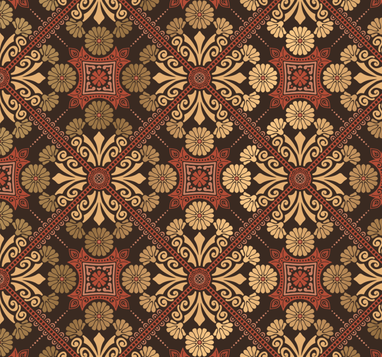 Barokkitapetti vintage-tyyliin makuuhuoneeseen - Tenstickers