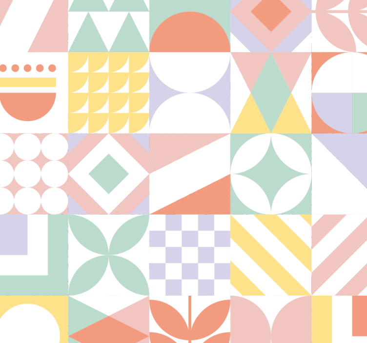 Laatta vaikutus tapetti epätavallisia muotoja - Tenstickers