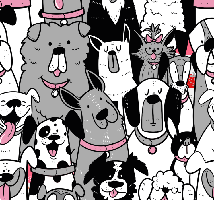 Koiran ääriviivat lasten tapetti - Tenstickers