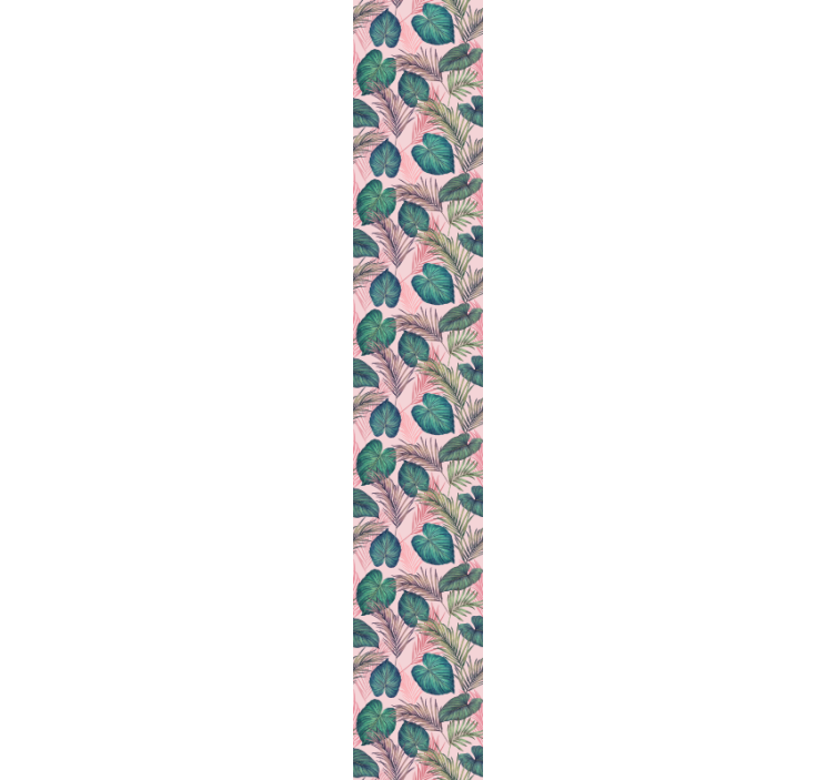 Vaaleanpunainen trooppinen lehti Viidakkotapetti - Tenstickers