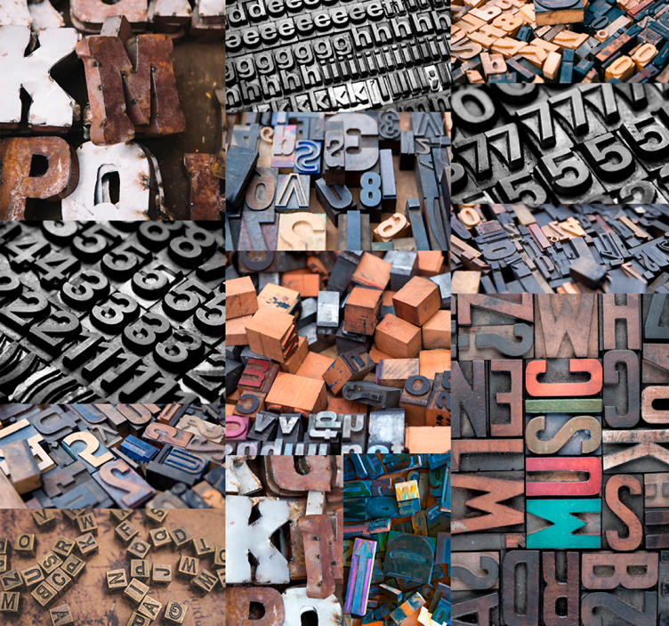 Vintage kirjaimet tapetti - Tenstickers