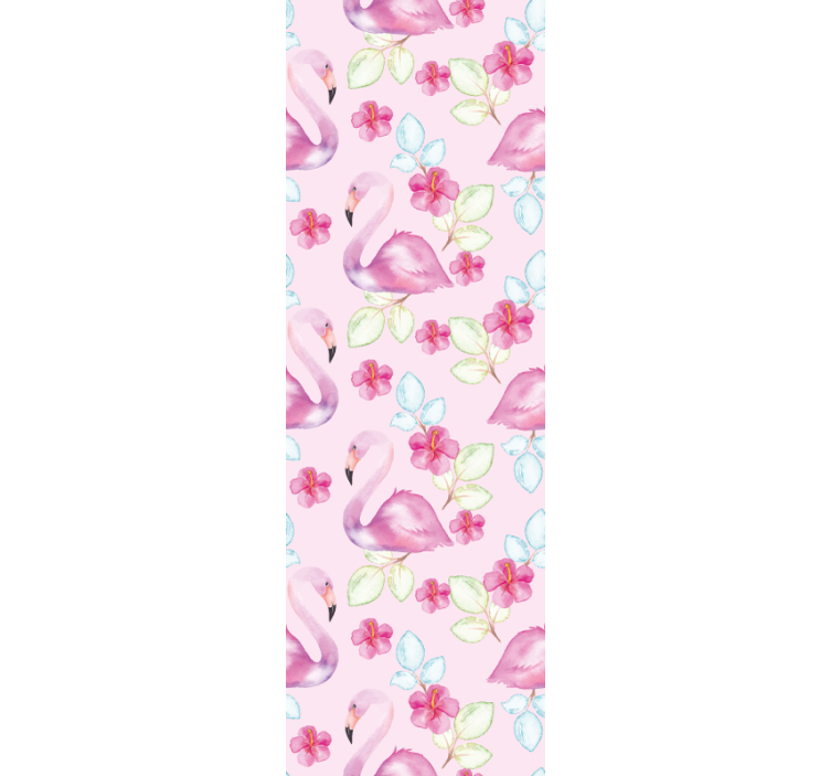 Flamingoja kukilla eläintapetti - Tenstickers
