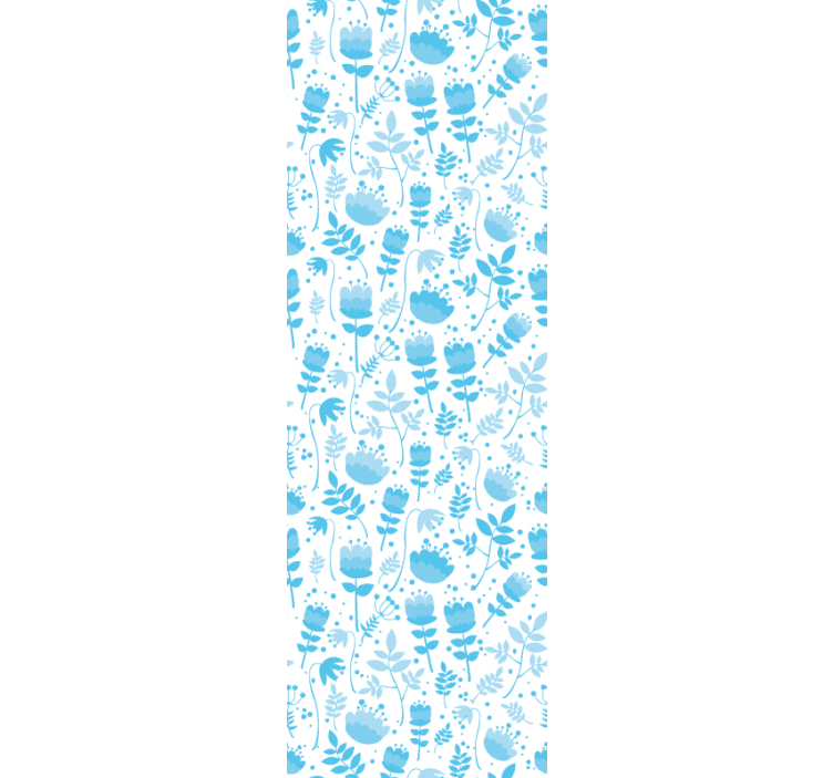 Kukkainen siluetti kuvioita kukkatapetti - Tenstickers