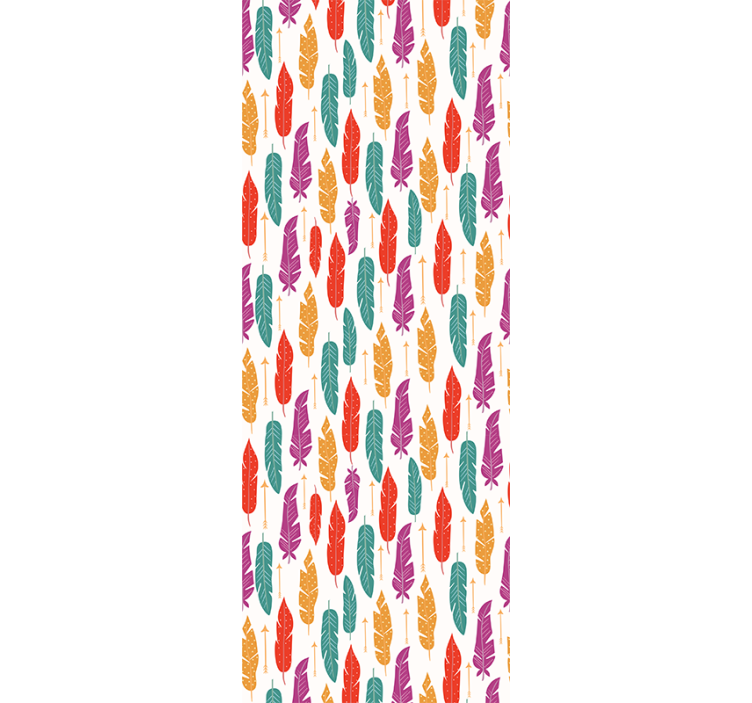 Höyhenkuvioinen suunnittelu lehti tapetti - Tenstickers