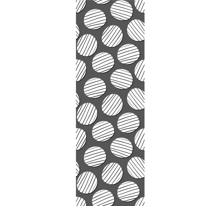 Pyöreä mustavalkoinen 3D tapetti - Tenstickers