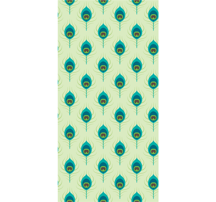 Moderni riikinkukon sulka makuuhuoneen tapetti - Tenstickers