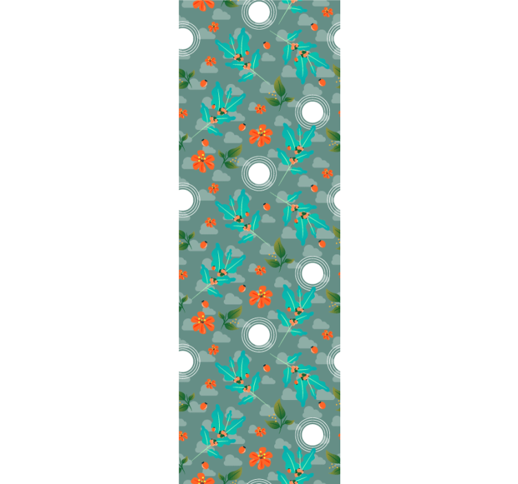 Kukka geometrinen ruokasalitapetti - Tenstickers