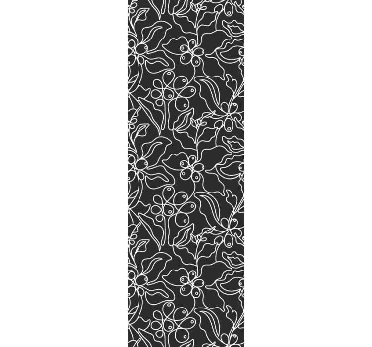 Kukka ääriviivat lehti tapetti - Tenstickers