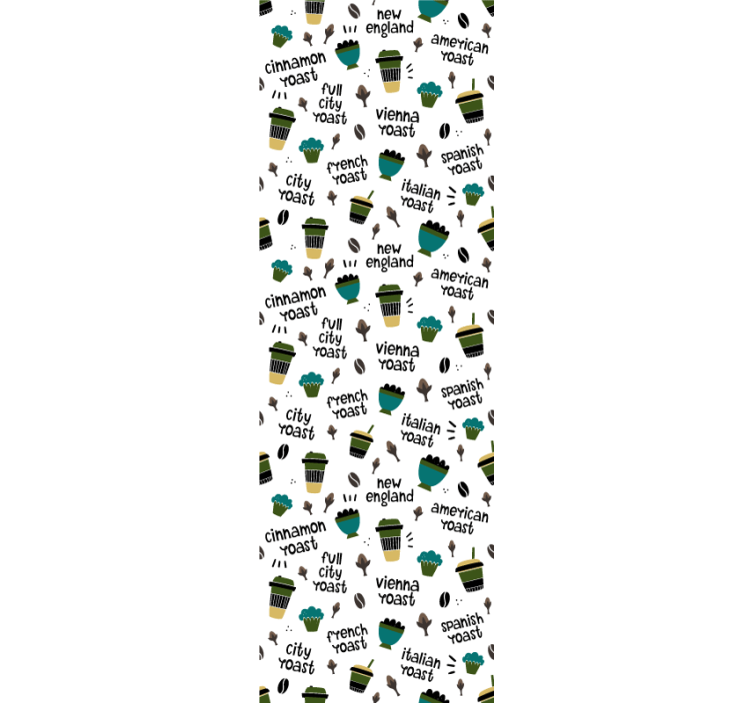 Kahvipaahtokuvio keittiötapetti - Tenstickers