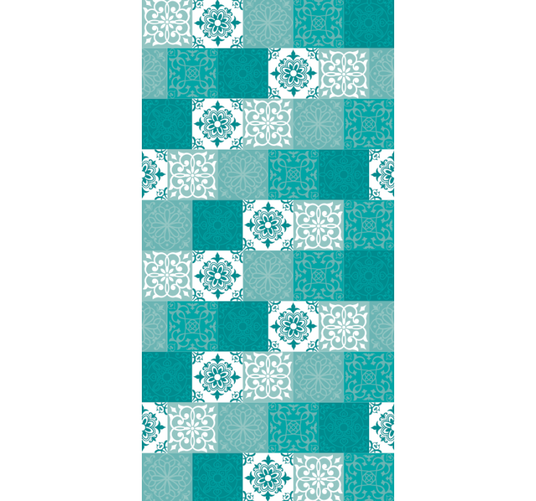 Turkoosi laatta tapetti - Tenstickers