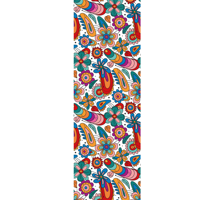 Kukkainen mielikuvituskuvio kukkatapetti - Tenstickers