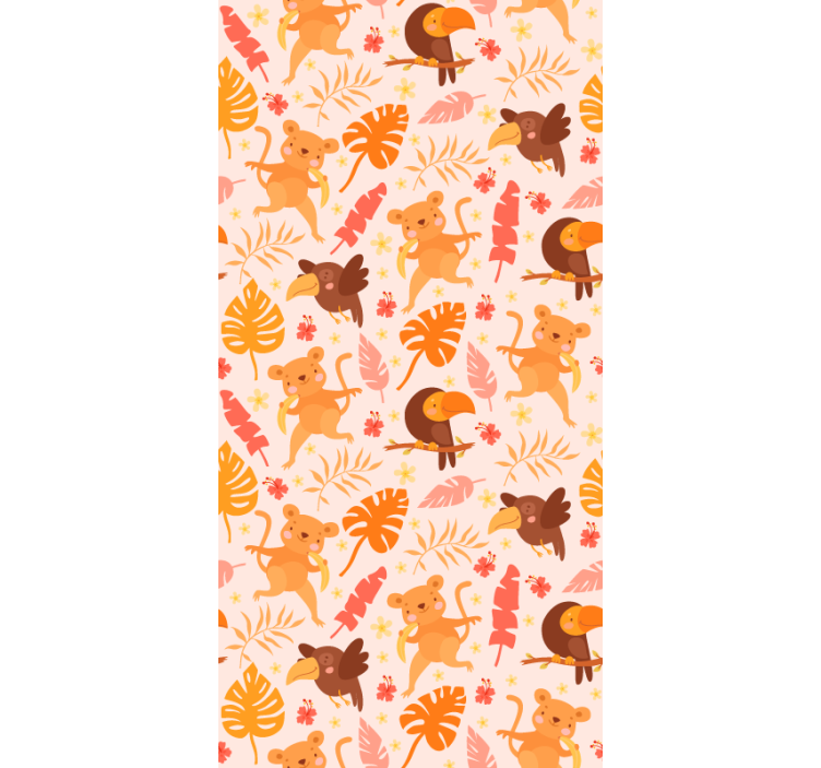 Leikkisä viidakon eläimistö kissat tapetti - Tenstickers