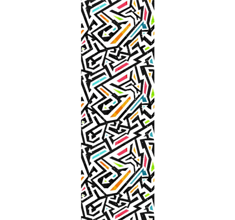 Mustavalkoinen värillisellä laastarilla taide tapetti - Tenstickers