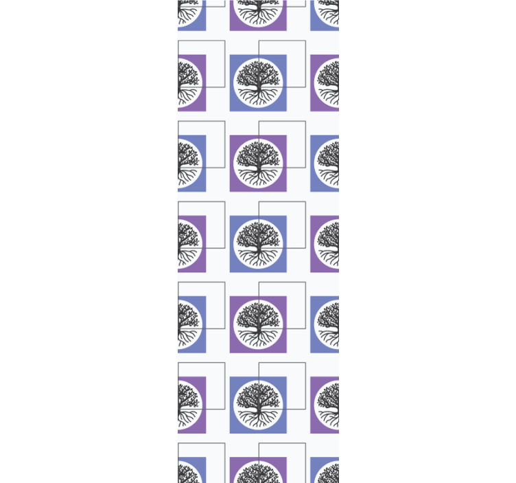 Geometrinen puun suunnittelu makuuhuoneen tapetti - Tenstickers