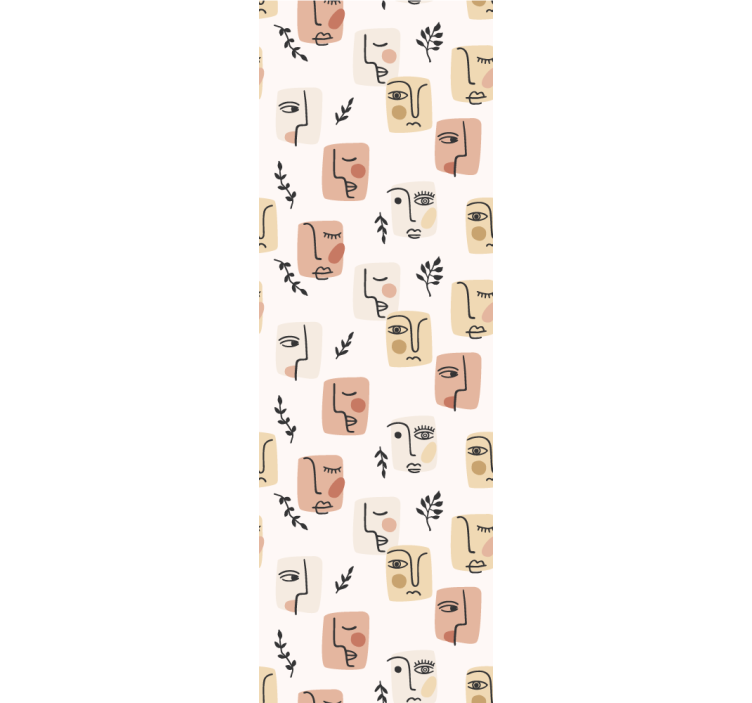 Abstrakteja kasvokuvioita taide tapetti - Tenstickers