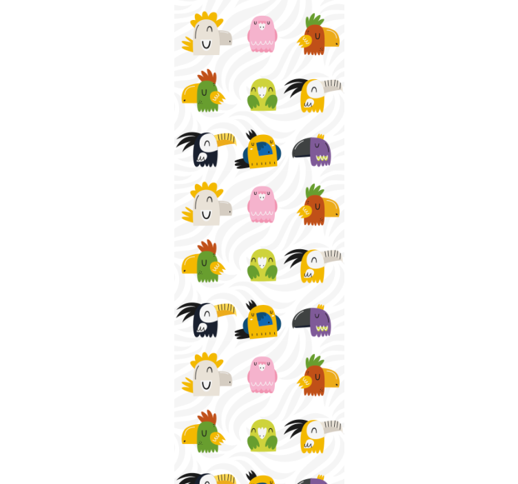 Eksoottisten lintujen sarjakuva modernit tapetit - Tenstickers