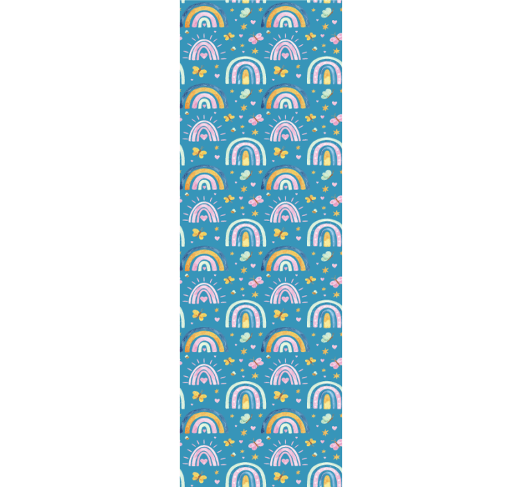 Perhos sateenkaarikuviot lastenhuoneen tapetti - Tenstickers