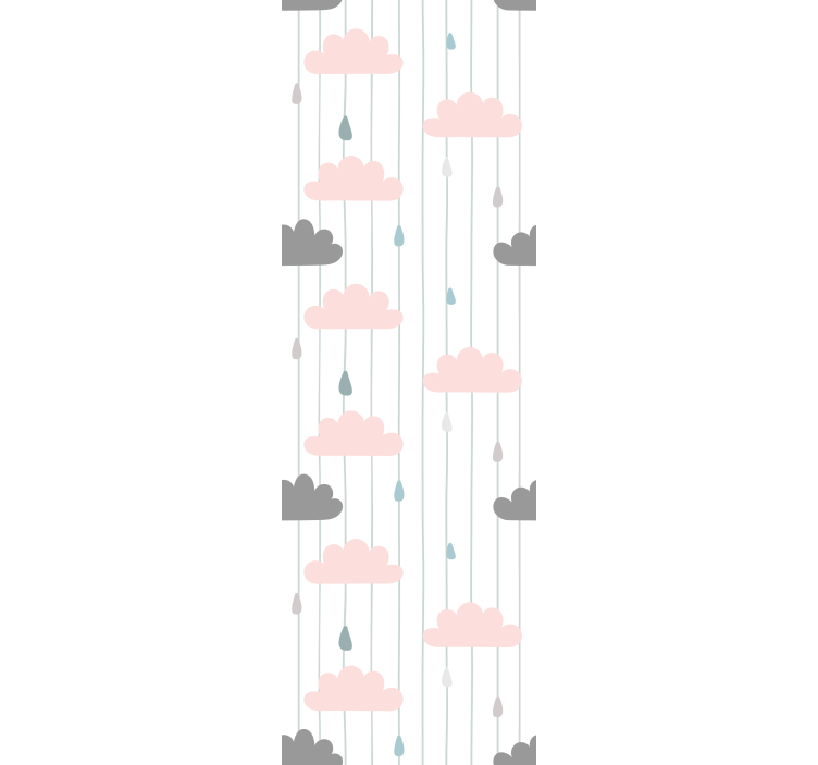 Vaaleanpunaiset ja harmaat pilvet makuuhuoneen tapetti - Tenstickers
