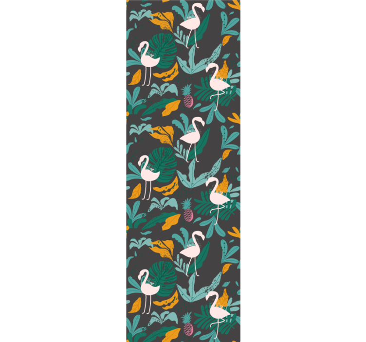Trooppinen flamingokohtaus eläintapetti - Tenstickers