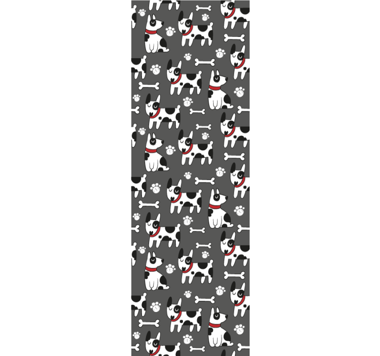 Upea mustavalkoinen koira makuuhuoneen tapetti - Tenstickers