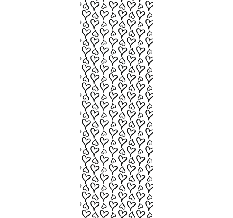 Mustat kuvitetut sydänkuvakkeet modernit tapetit - Tenstickers