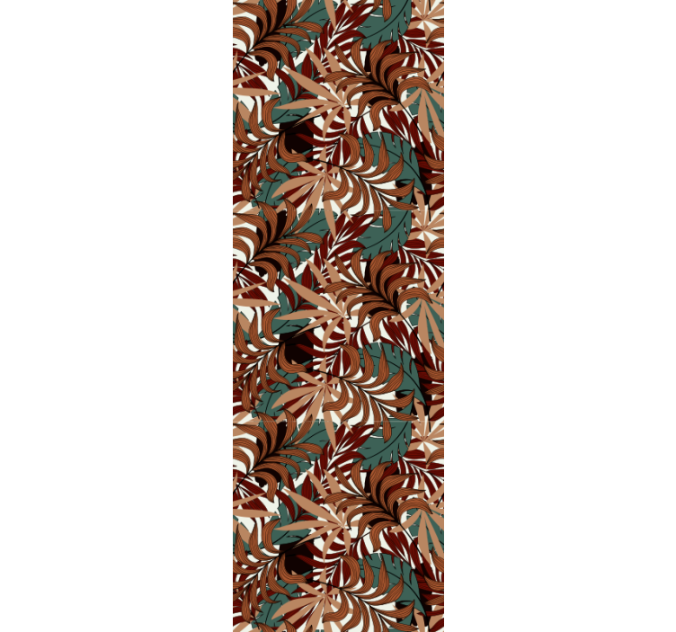 Ruskea viidakon lehtikuvio modernit tapetit - Tenstickers