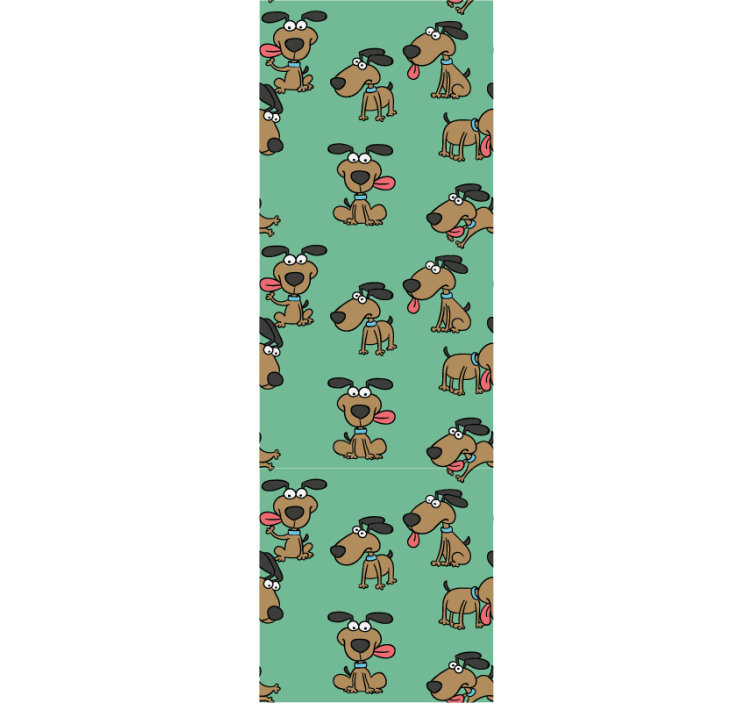 Hauska koira sarjakuva tyyli makuuhuoneen tapetti - Tenstickers