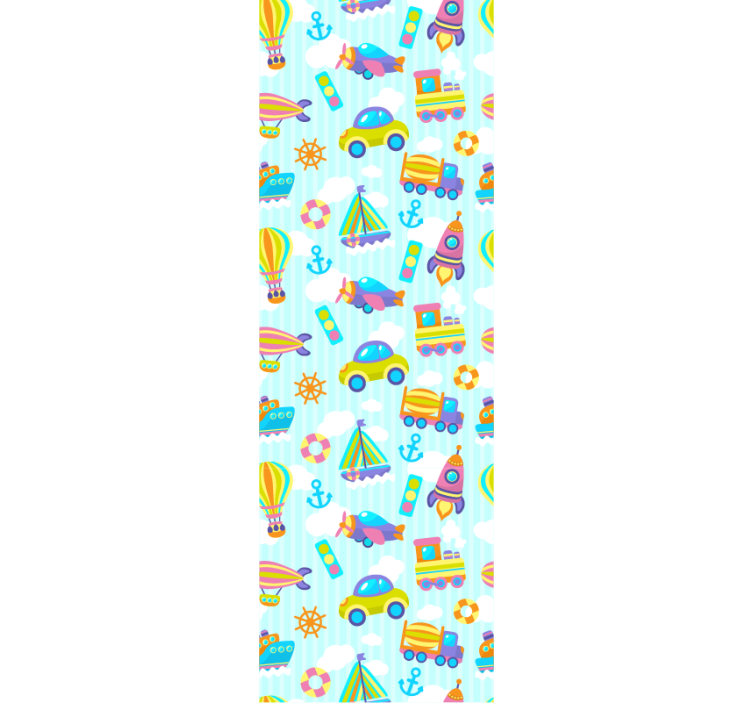 Leikkisä kuljetus lastenhuoneen tapetti - Tenstickers