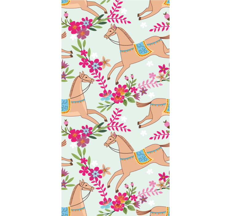 Hevosurheilun kukkia eläintapetti - Tenstickers