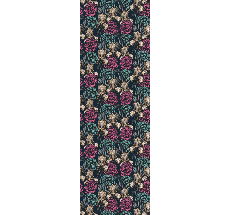 Tyylikäs kukkakuvio kukkatapetti - Tenstickers