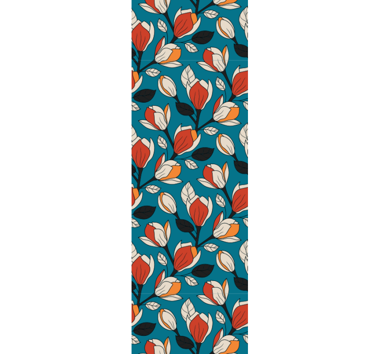 Kukkakuvioinen tausta kukkatapetti - Tenstickers