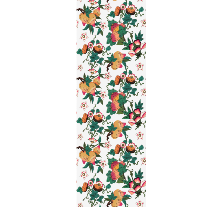 Monivärinen kukka kesäprintti lehti tapetti - Tenstickers