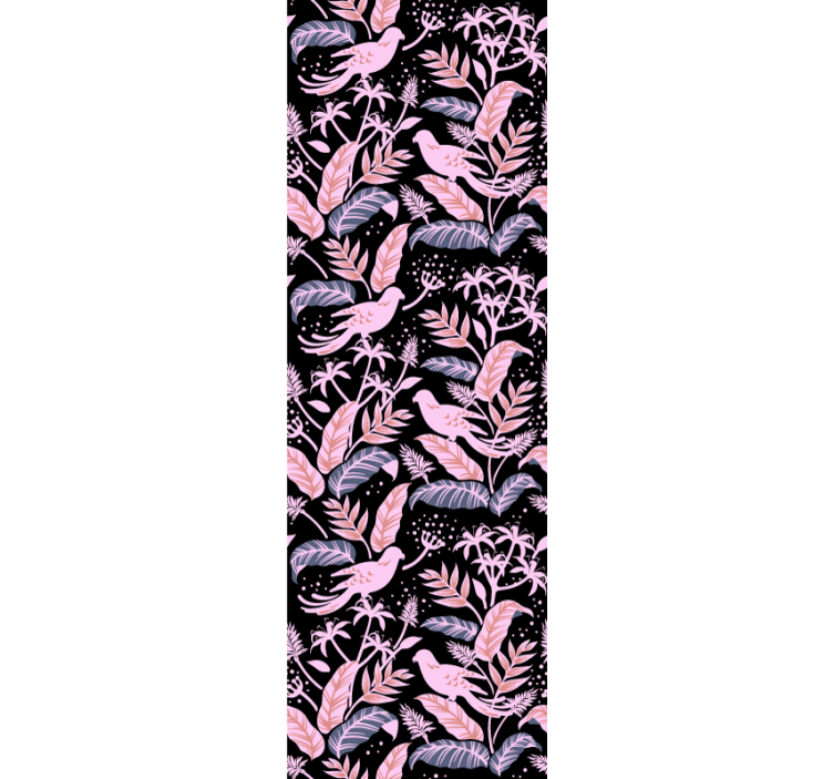 Lintujen kukkaharmonia ornamentti tapetti - Tenstickers