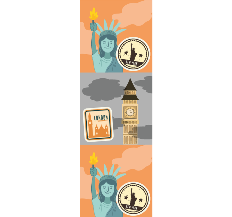 Kaupungin ikonisia maamerkkejä new york tapetti - Tenstickers