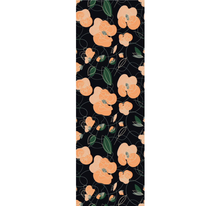 Kasvitieteellinen kukkakuvio kukkatapetti - Tenstickers