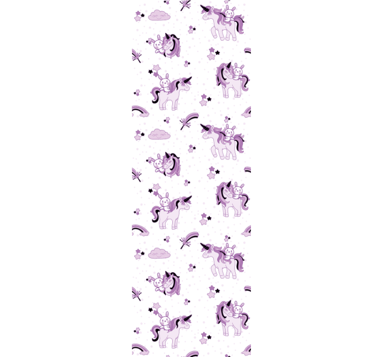 Yksisarvinen fantasiakohtaus vauvanhuoneen tapetti - Tenstickers