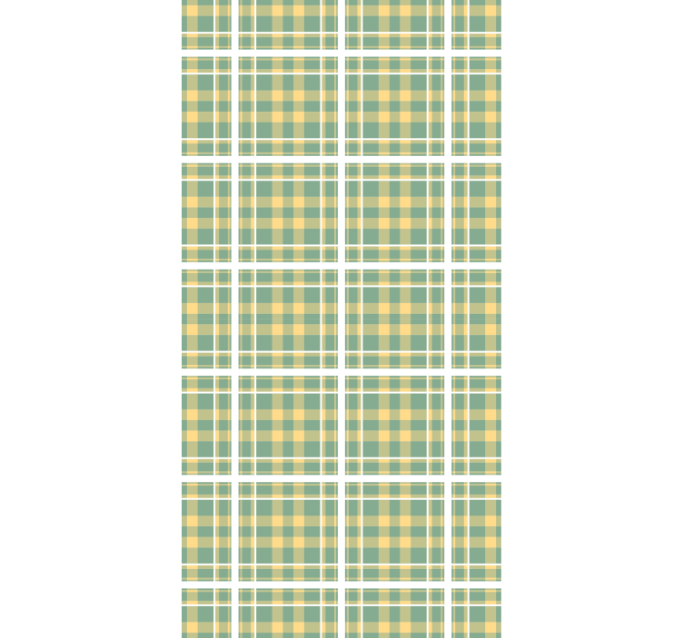 Keltainen, vihreä ja valkoinen gingham -kuvio tapetti pariskunnan - Tenstickers