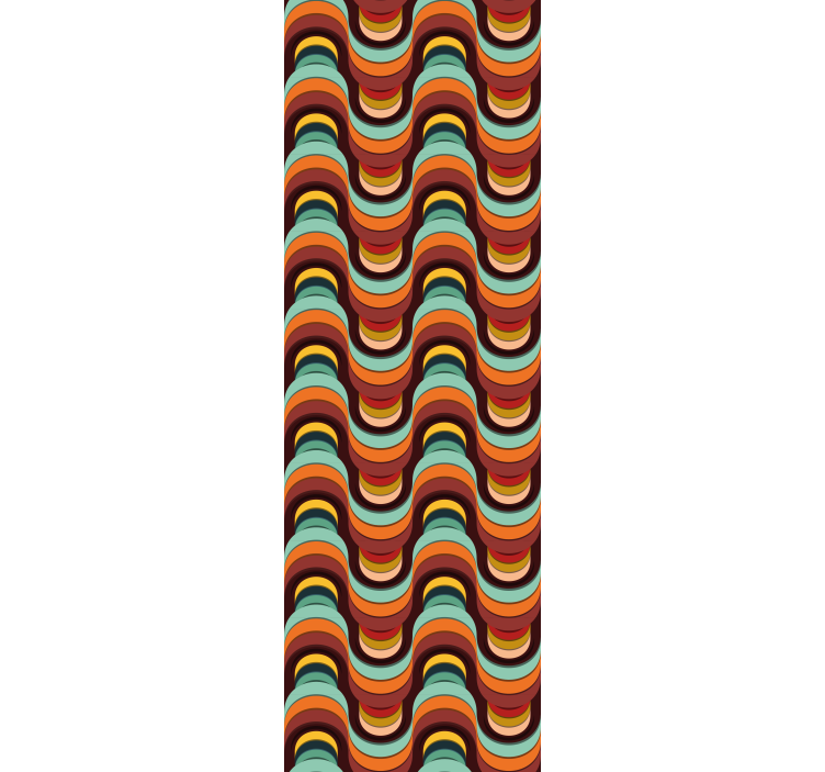 Retro aaltoileva kuvio geometrinen tapetti - Tenstickers