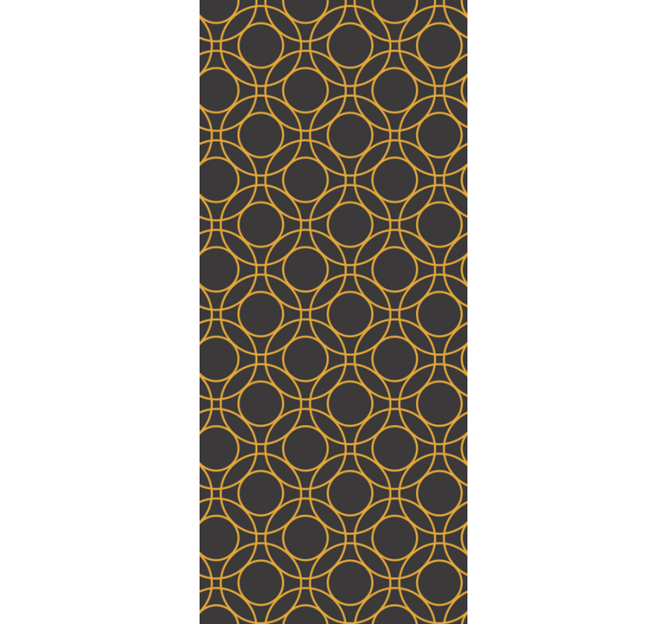 Kultaisia ympyröitä harmaalla taustalla olohuone tapetit - Tenstickers