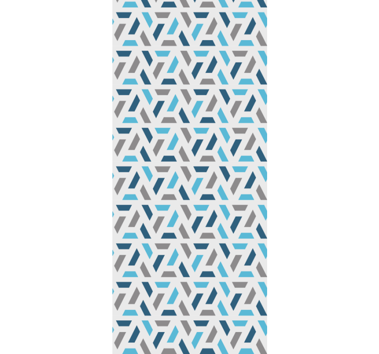 Sininen ja vihreä geomtric kuvio olohuone tapetit - Tenstickers