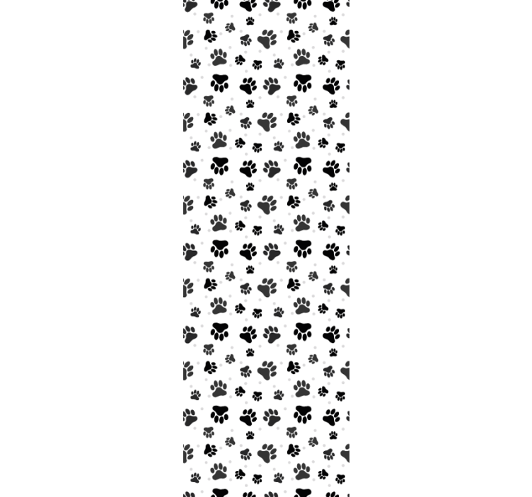 Musta lemmikkieläinten tassukuvio lastenhuoneen tapetti - Tenstickers