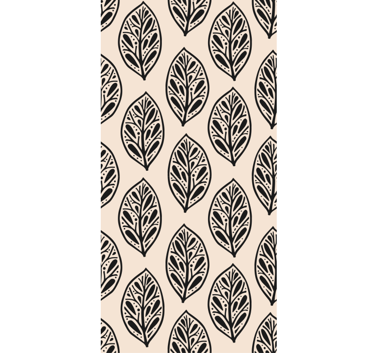 Mustia söpöjä puunlehtiä lehti tapetti - Tenstickers